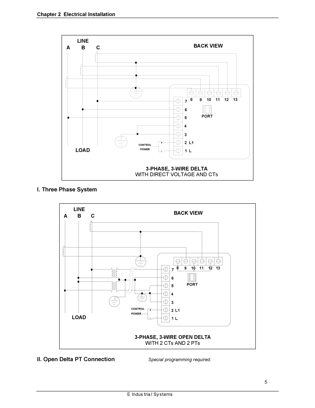 GE EPM 3000P instruction manual With Direct Voltage and CTs, With 2 CTs and 2 PTs 