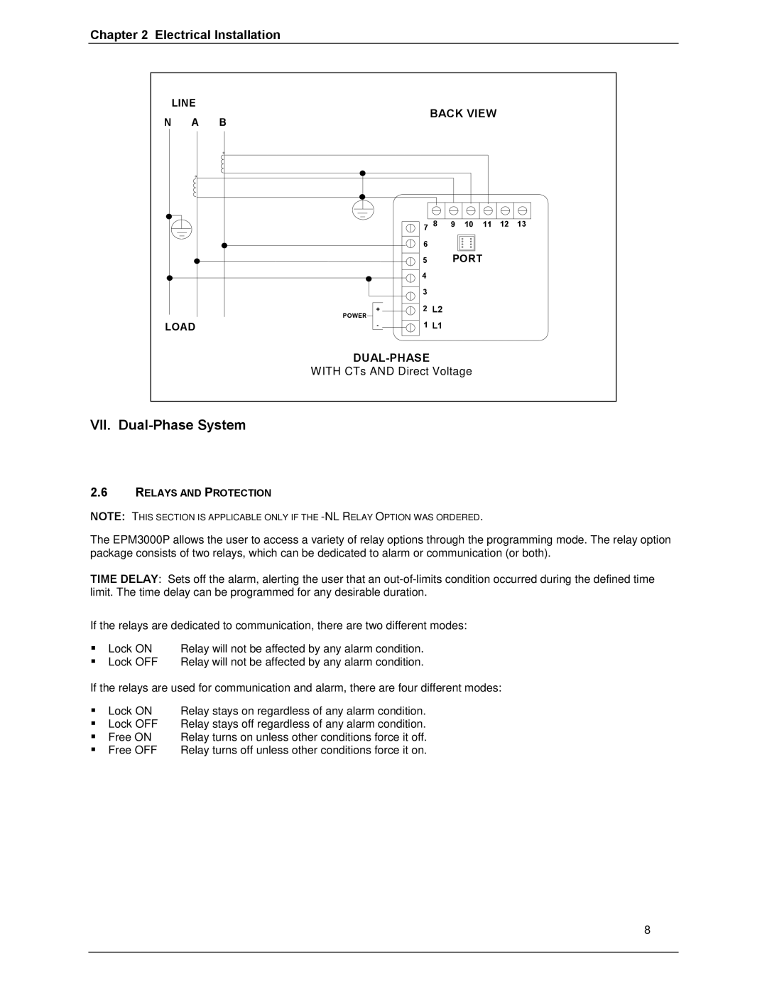 GE EPM 3000P instruction manual Back View, Dual-Phase 