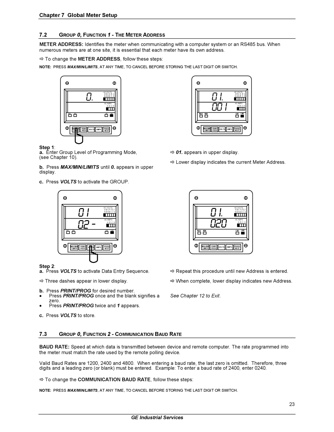 GE EPM 3000P instruction manual 020, Global Meter Setup 