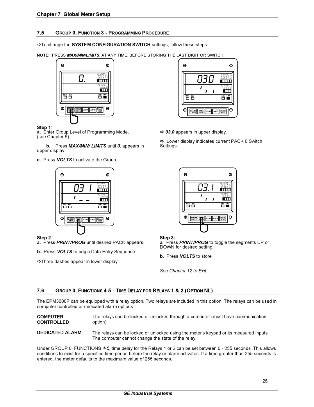 GE EPM 3000P instruction manual 03.0, Computer Controlled Dedicated Alarm 