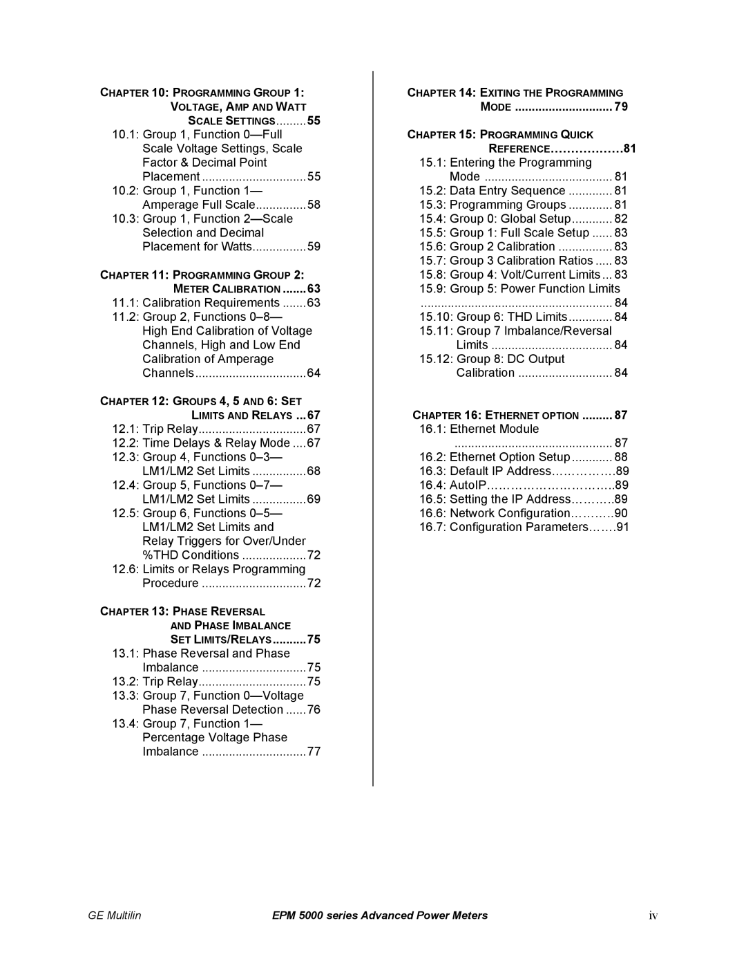 GE EPM 5300, EPM 5200, EPM 5350 instruction manual Set Limits/Relays, Mode, REFERENCE………………81 