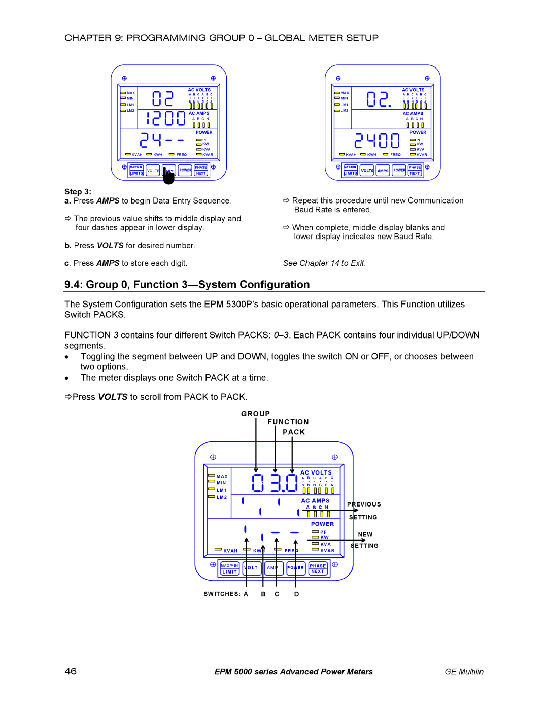 GE EPM 5350, EPM 5200, EPM 5300 instruction manual Group 0, Function 3-System Configuration, Group Function Pack 