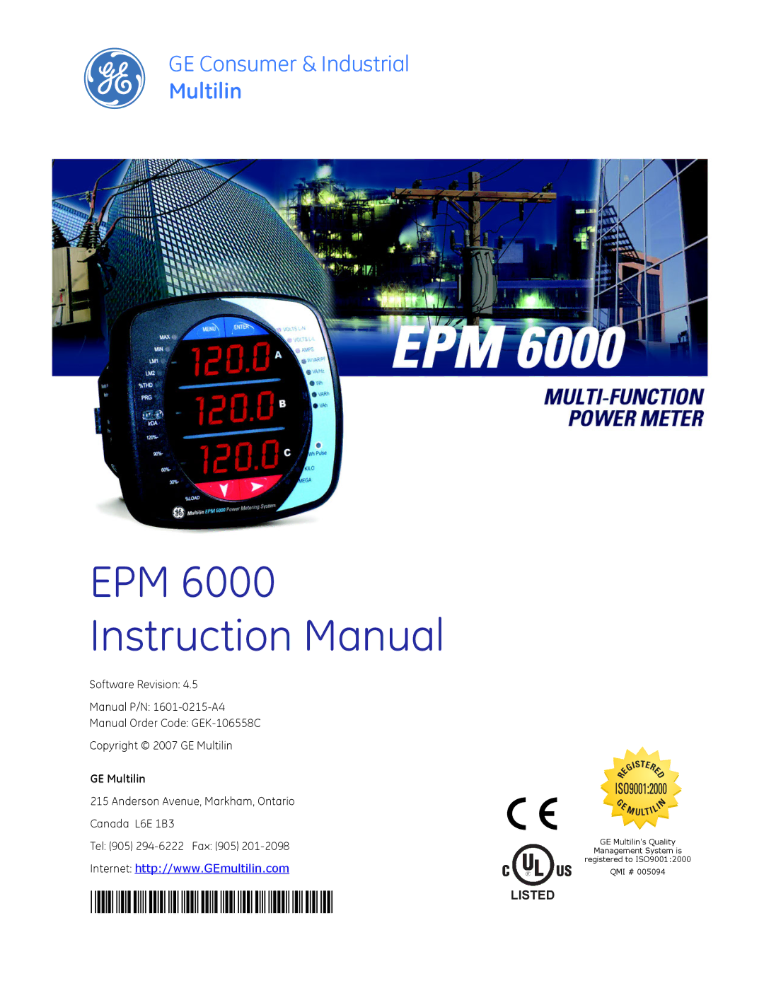 GE EPM 6000 Multi-function Power Metering System instruction manual Chapter 