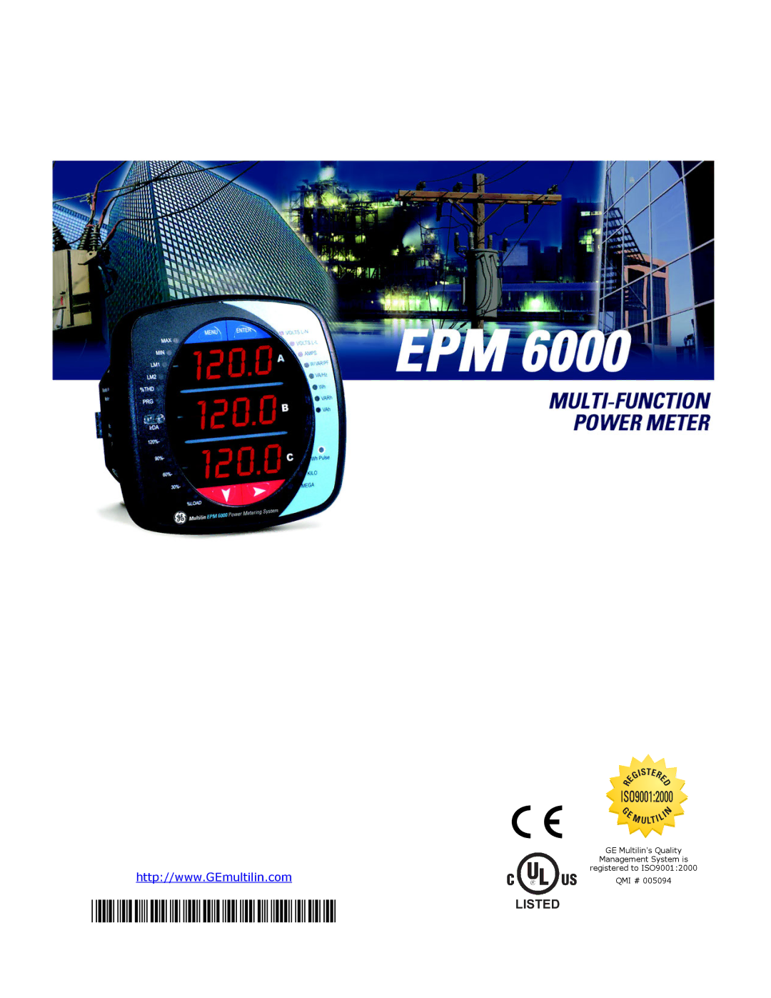 GE EPM 6000 Multi-function Power Metering System instruction manual 