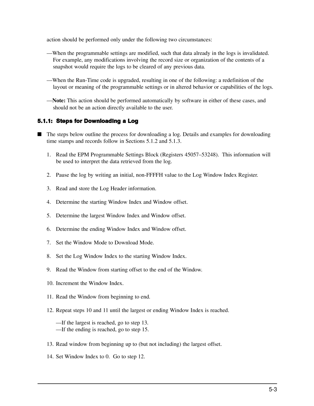 GE EPM 9650/9800 manual Steps for Downloading a Log 