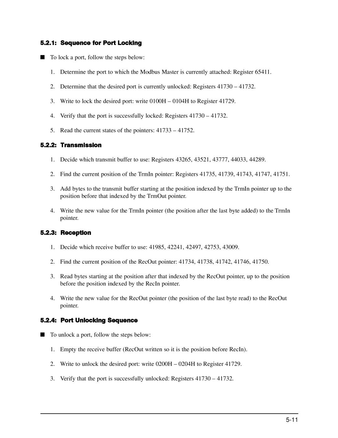 GE EPM 9650/9800 manual Sequence for Port Locking, Transmission, Reception, Port Unlocking Sequence 