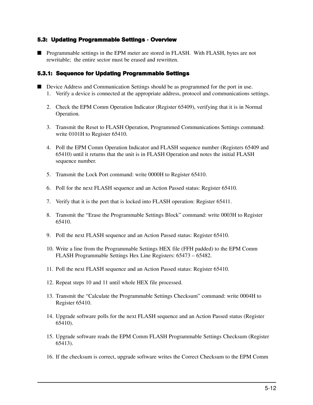 GE EPM 9650/9800 manual Updating Programmable Settings Overview, Sequence for Updating Programmable Settings 