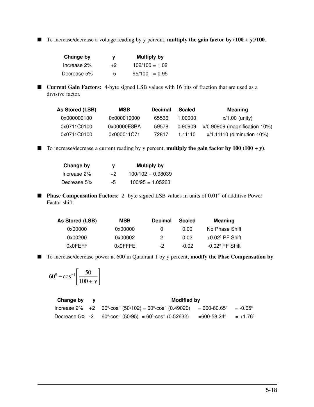 GE EPM 9650/9800 manual Change by Multiply by, Decimal Scaled Meaning, Change by Modified by 