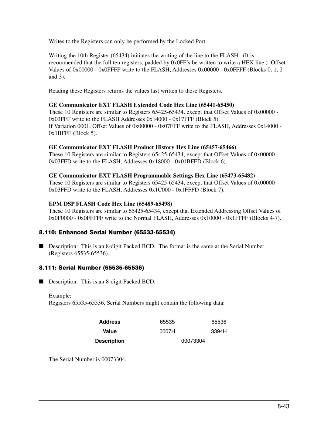 GE EPM 9650/9800 manual Enhanced Serial Number 