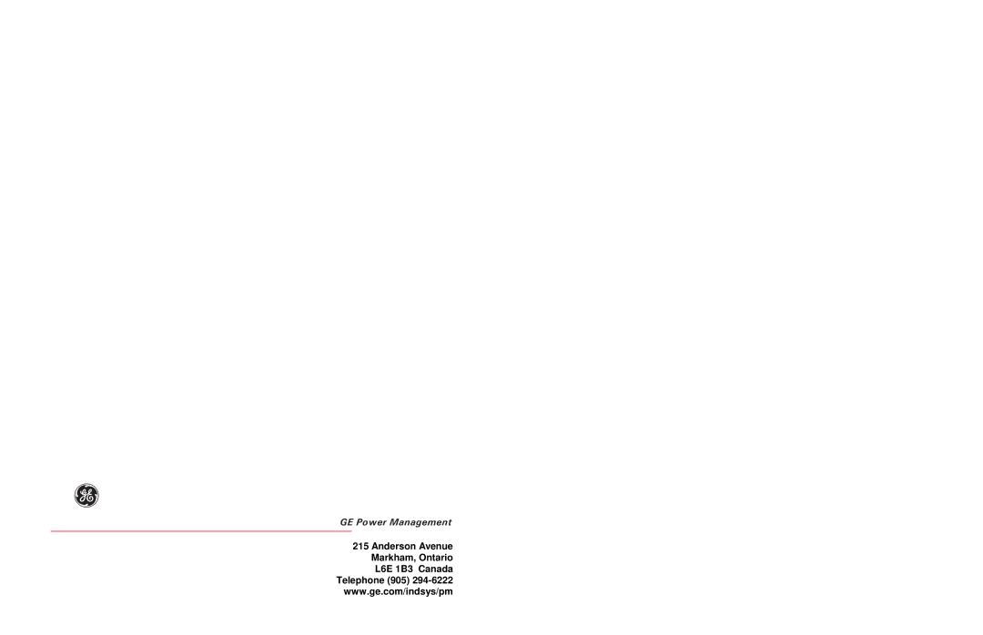 GE ET-16 manual GE Power Management 