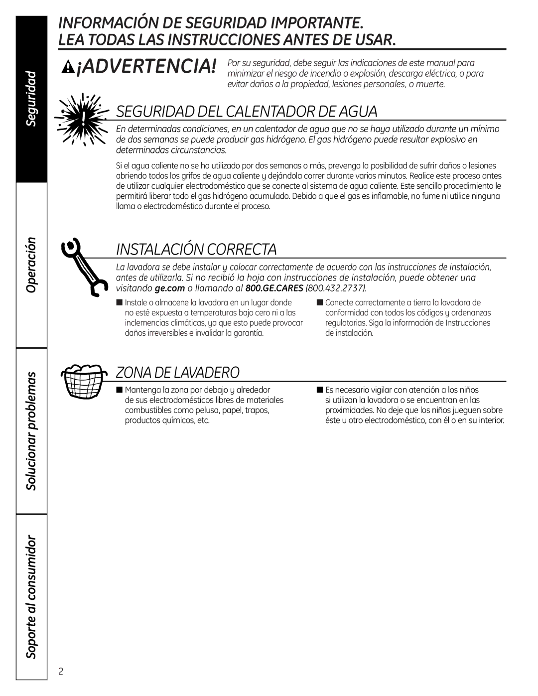 GE EWA4600 owner manual Seguridad DEL Calentador DE Agua, Evitar daños a la propiedad, lesiones personales, o muerte 