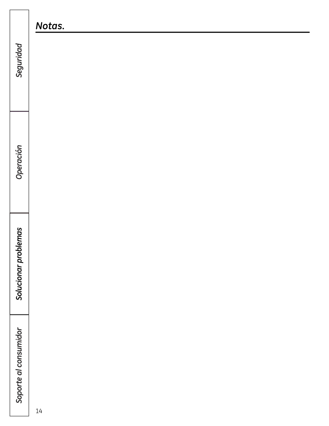 GE EWA4600 owner manual Notas 