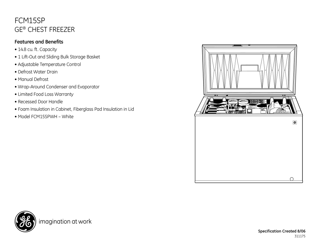 GE FCM15SP dimensions Features and Benefits 