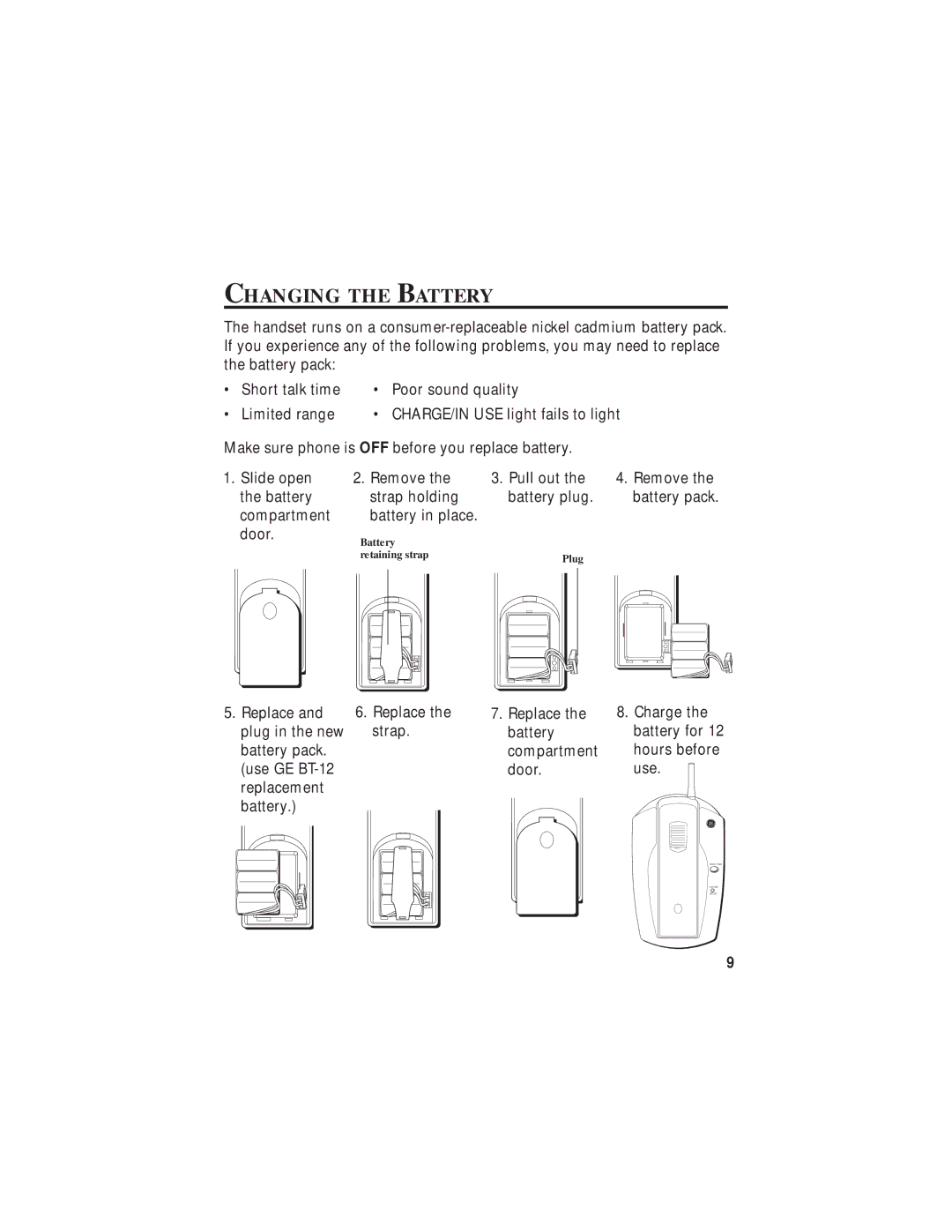 GE Feb-63 manual Changing the Battery 