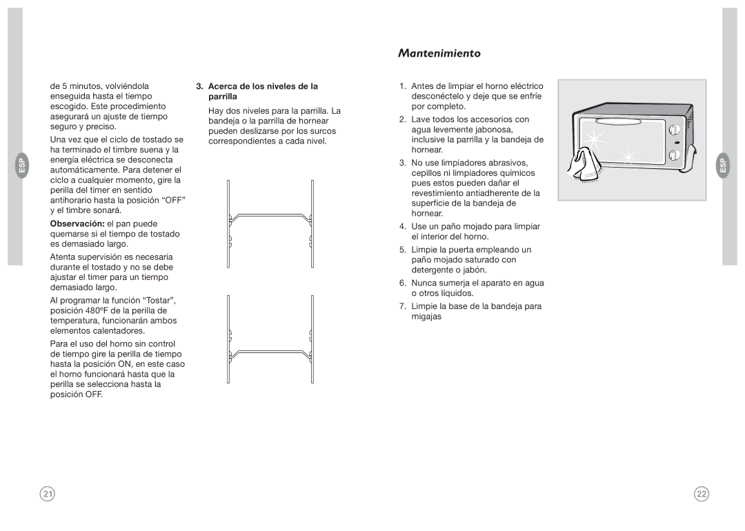 GE FFB106M1PW, FFB106M1PB manual Mantenimiento, Acerca de los niveles de la parrilla 