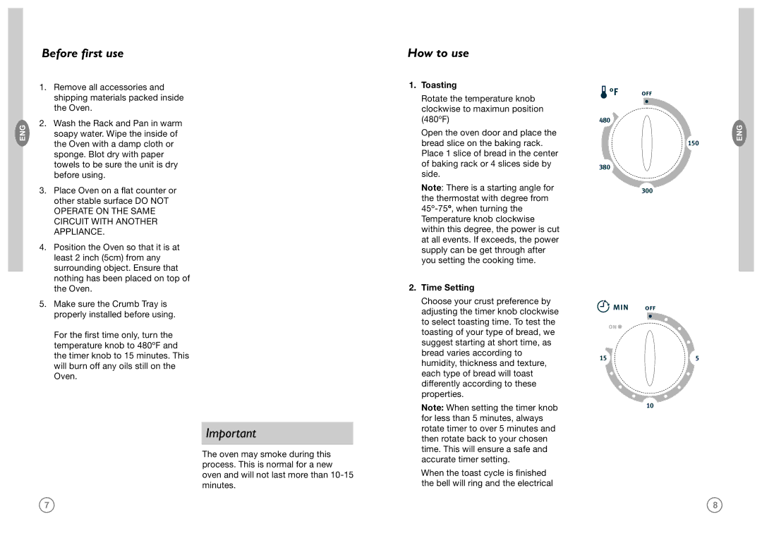 GE FFB106M1PB, FFB106M1PW manual Before first use, How to use, Toasting, Time Setting 