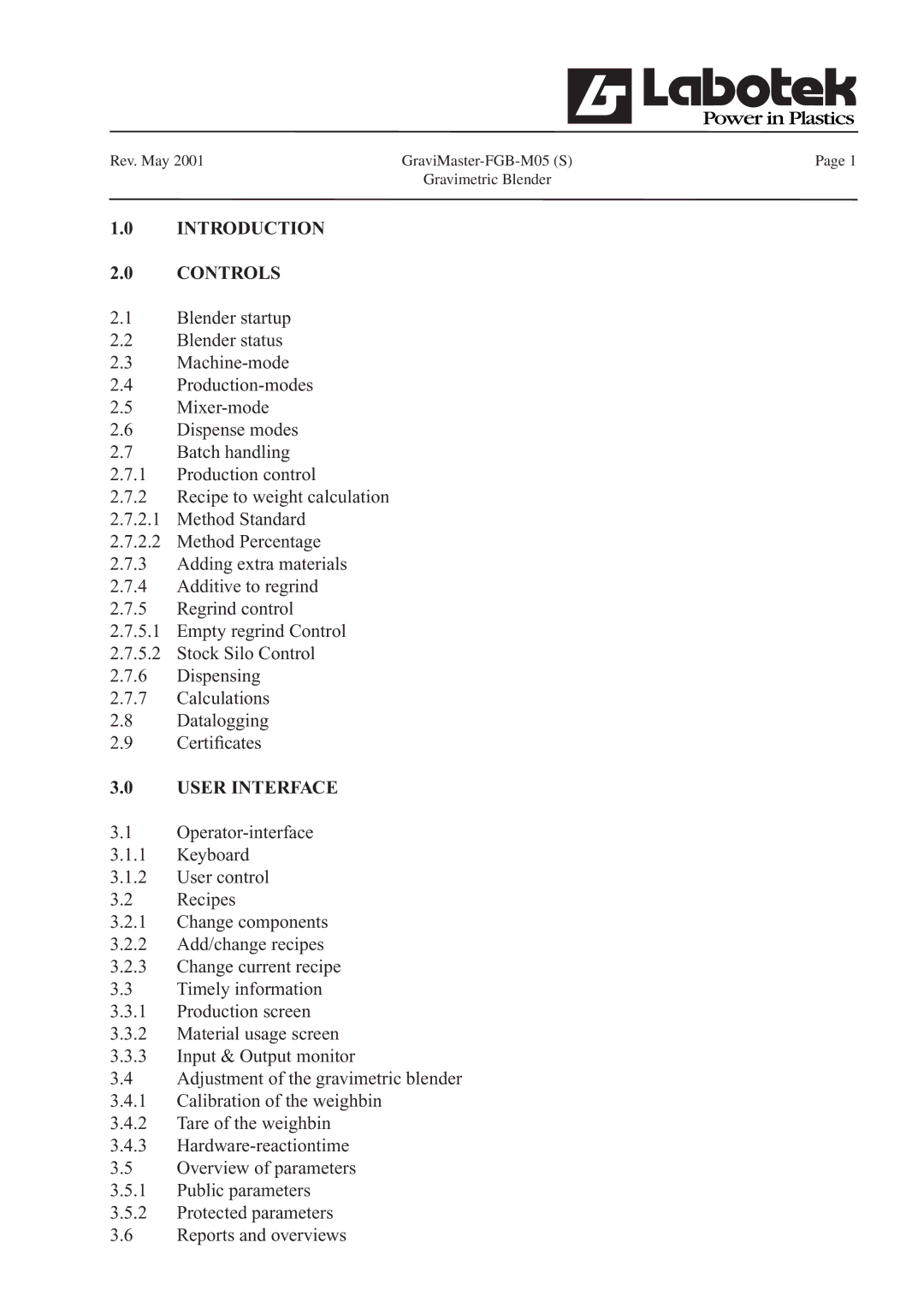 GE FGB-M05 manual Introduction Controls 