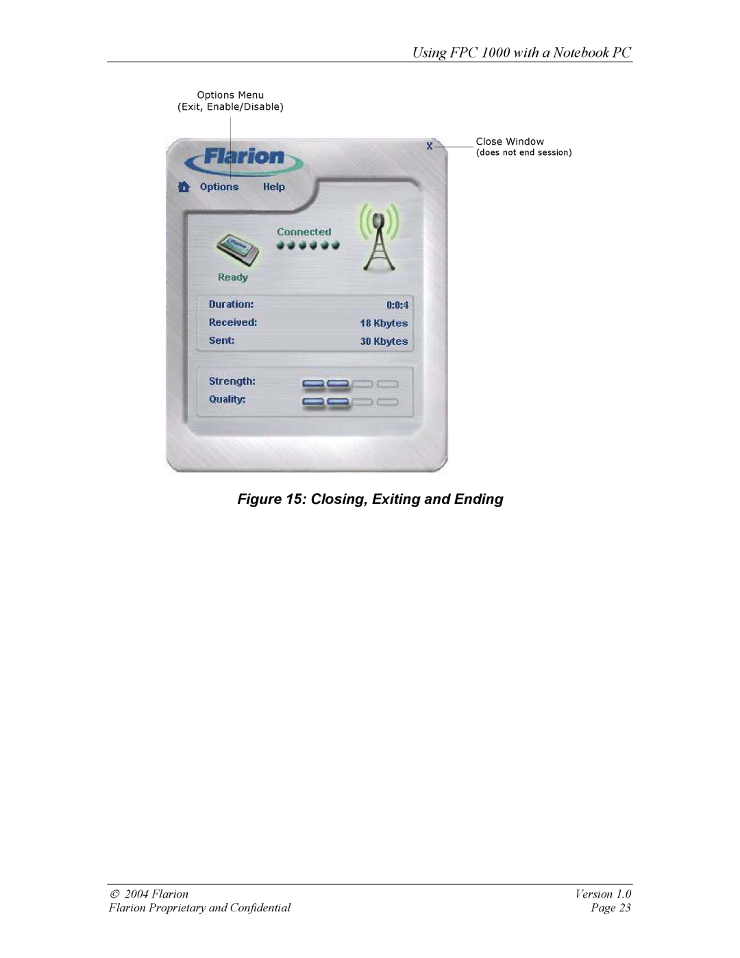 GE FPC 1000 manual Closing, Exiting and Ending 