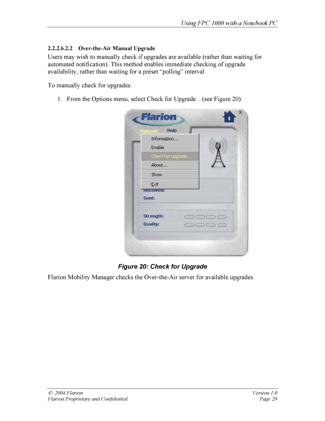 GE FPC 1000 manual Check for Upgrade 