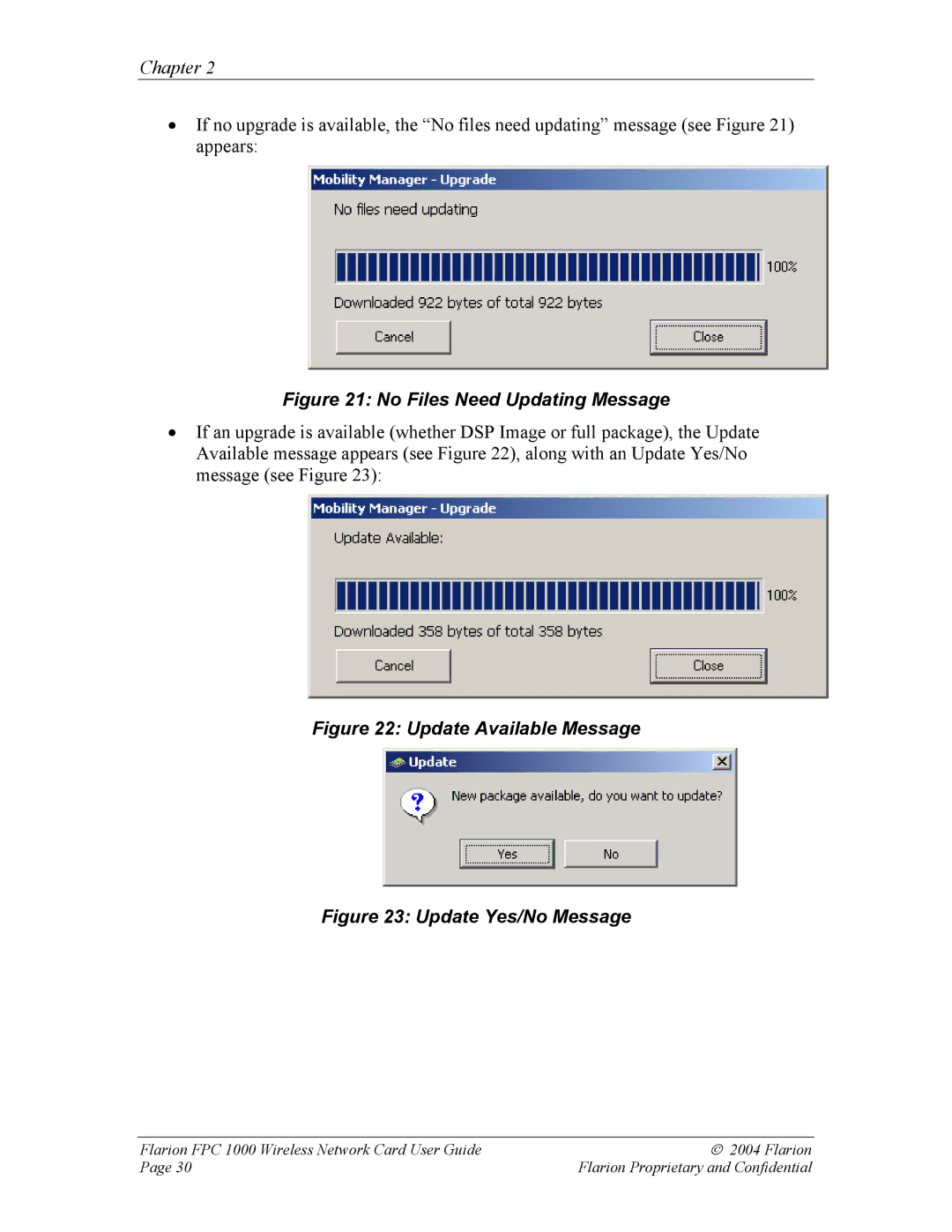 GE FPC 1000 manual No Files Need Updating Message 