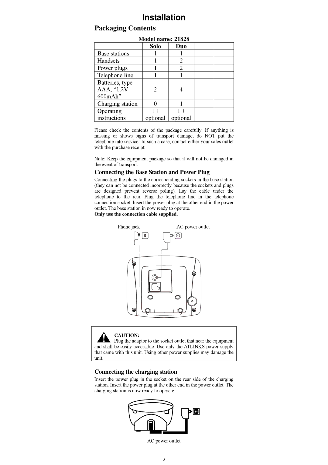 GE FS21828 manual Installation, Packaging Contents 