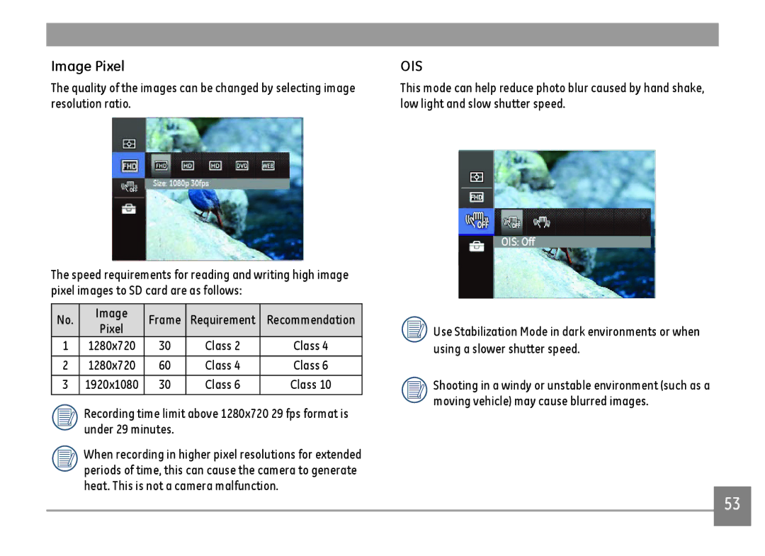 GE G100-WH, G100-BK, G100-RD user manual Image Pixel 