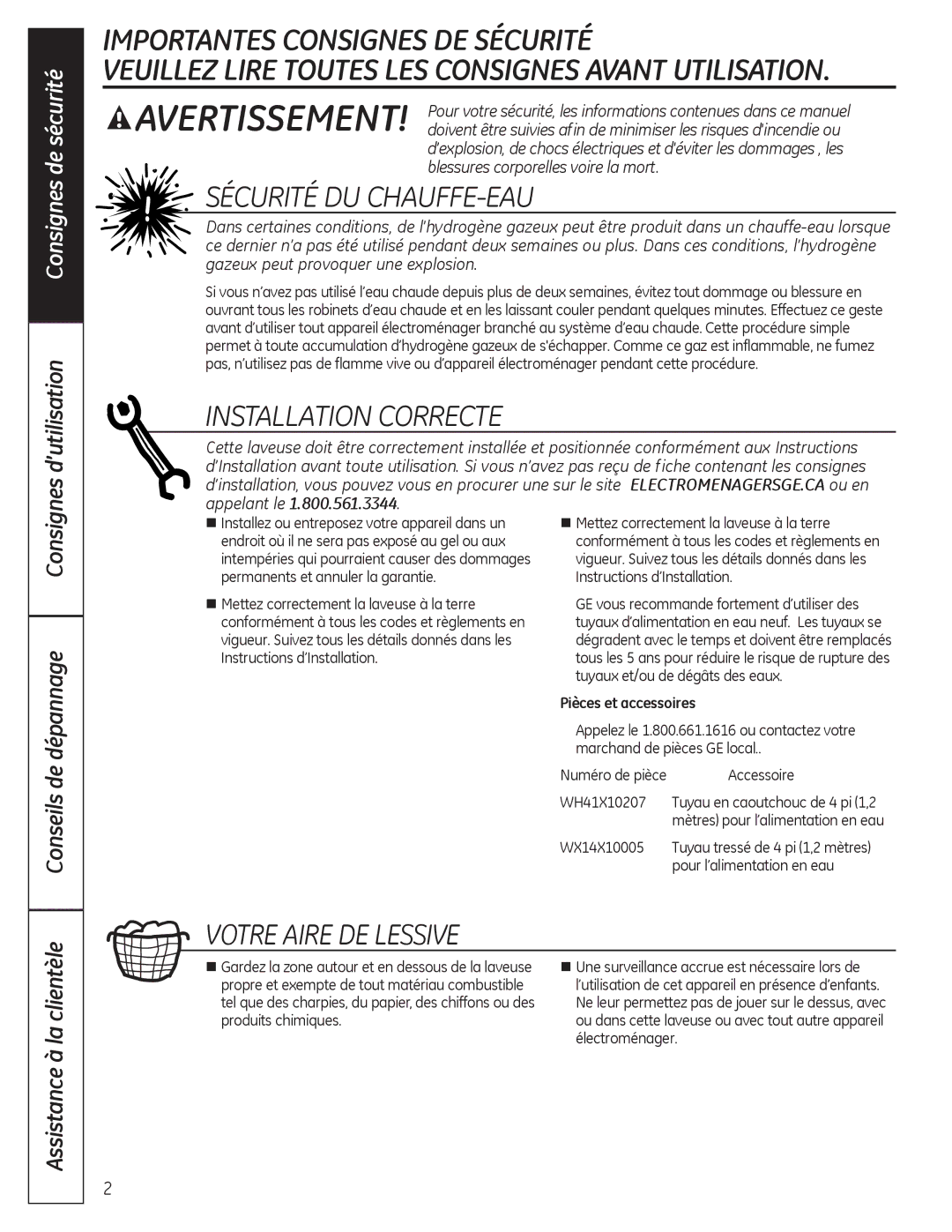 GE G141 owner manual ’utilisation, Conseils de dépannage, Assistance à la clientèle 