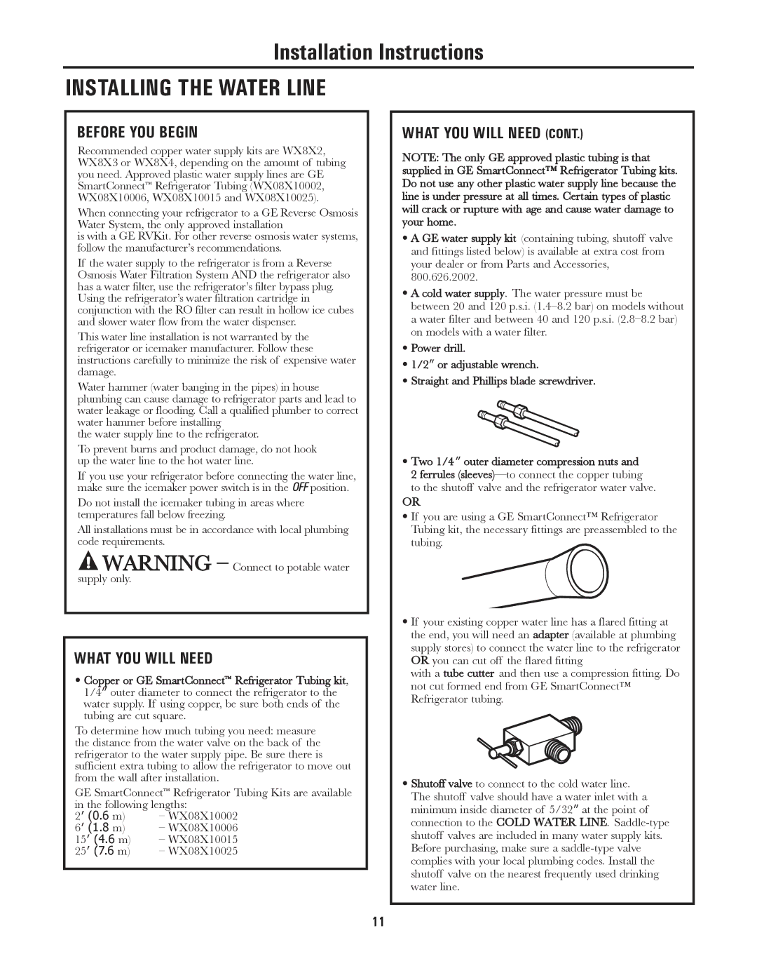 GE ED5KVEXVQ, GARF19XXYK manual Before YOU Begin, What YOU will Need, WX08X10015, WX08X10025 