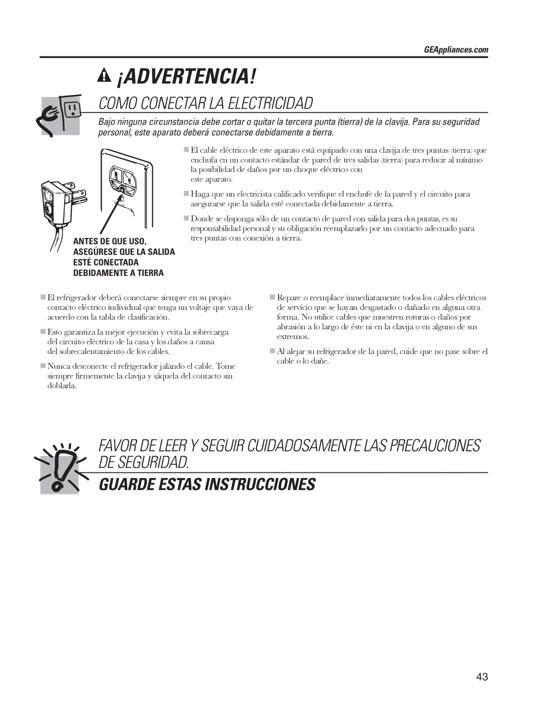 GE ED5KVEXVQ, GARF19XXYK manual Guarde Estas Instrucciones 