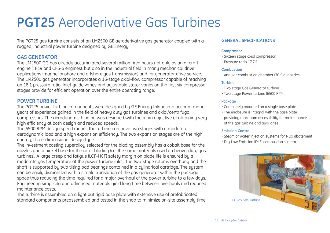 GE manual PGT25 Aeroderivative Gas Turbines, GAS Generator 