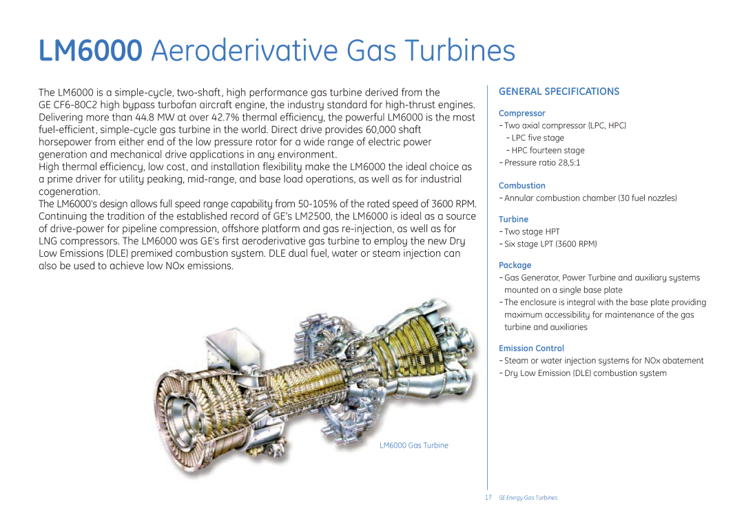 GE manual LM6000 Aeroderivative Gas Turbines 