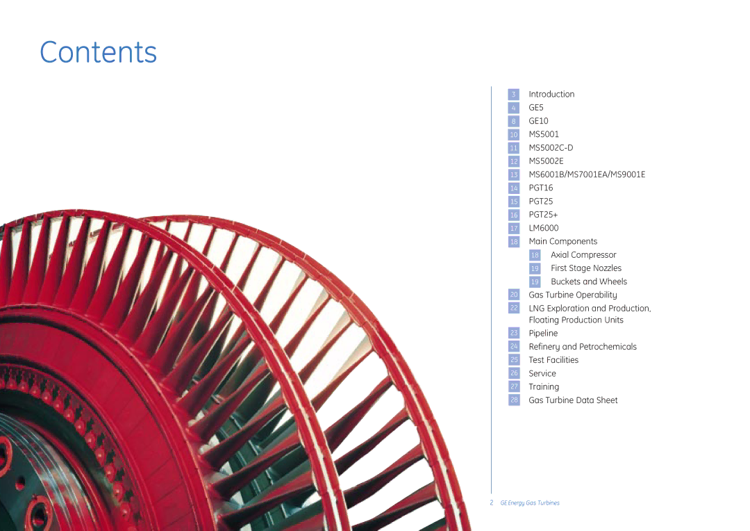 GE Gas Turbine manual Contents 