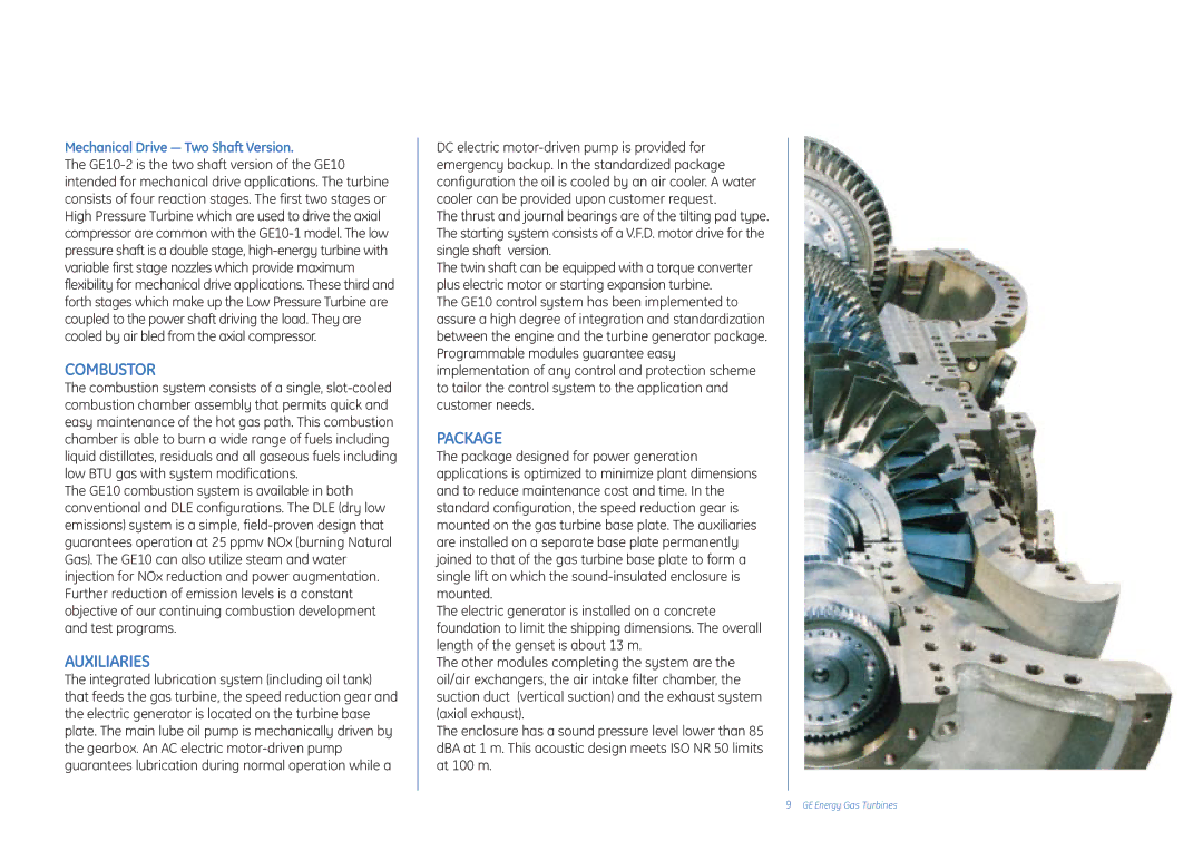 GE Gas Turbine manual Auxiliaries, Mechanical Drive Two Shaft Version 