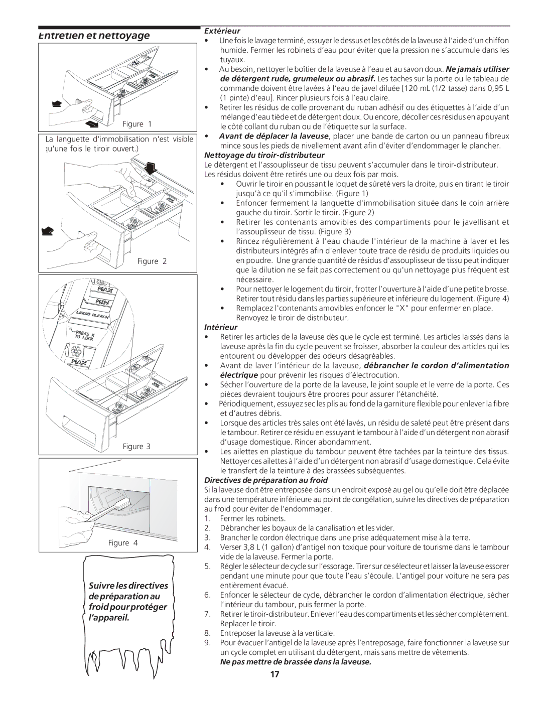 GE GCRH410 owner manual Entretien et nettoyage, Extérieur 