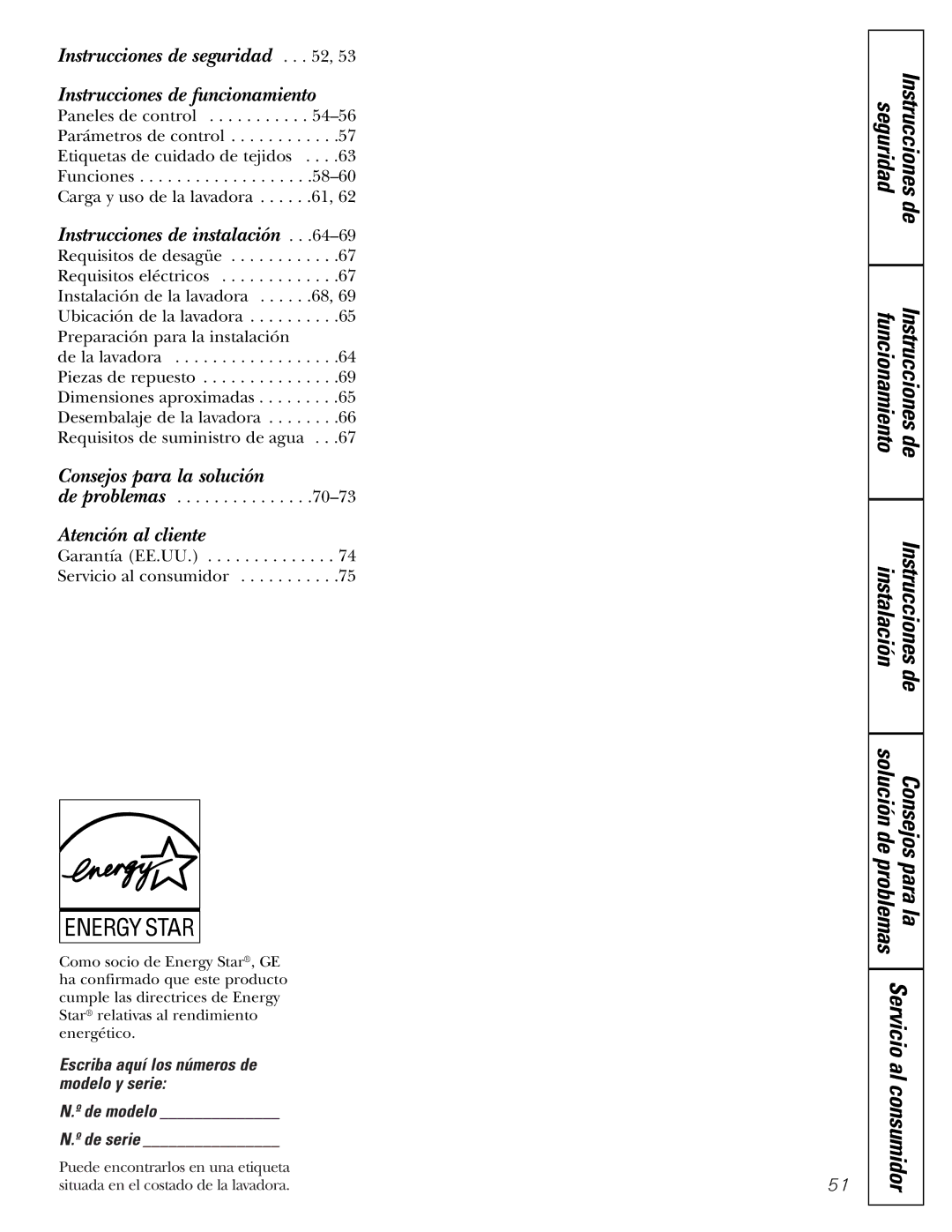 GE WBVH5100 Para la, Seguridad, Funcionamiento Instrucciones de Instalación Solución de, Problemas, Servicio al consumidor 