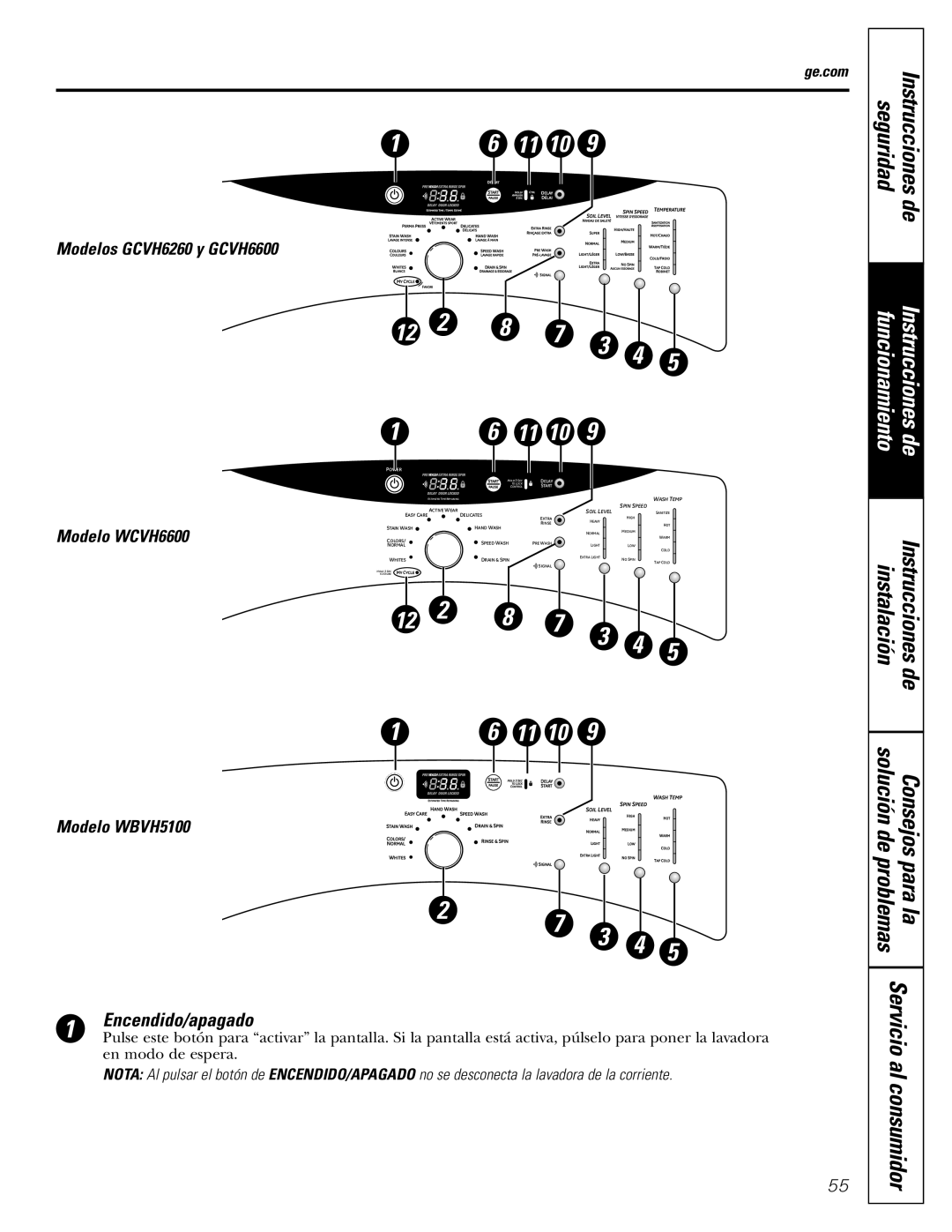 GE GCVH6600, WBVH5100, GHDVH626, GHDVH670 Al consumidor, Instalación Instrucciones Solución de, La problemas, Servicio 