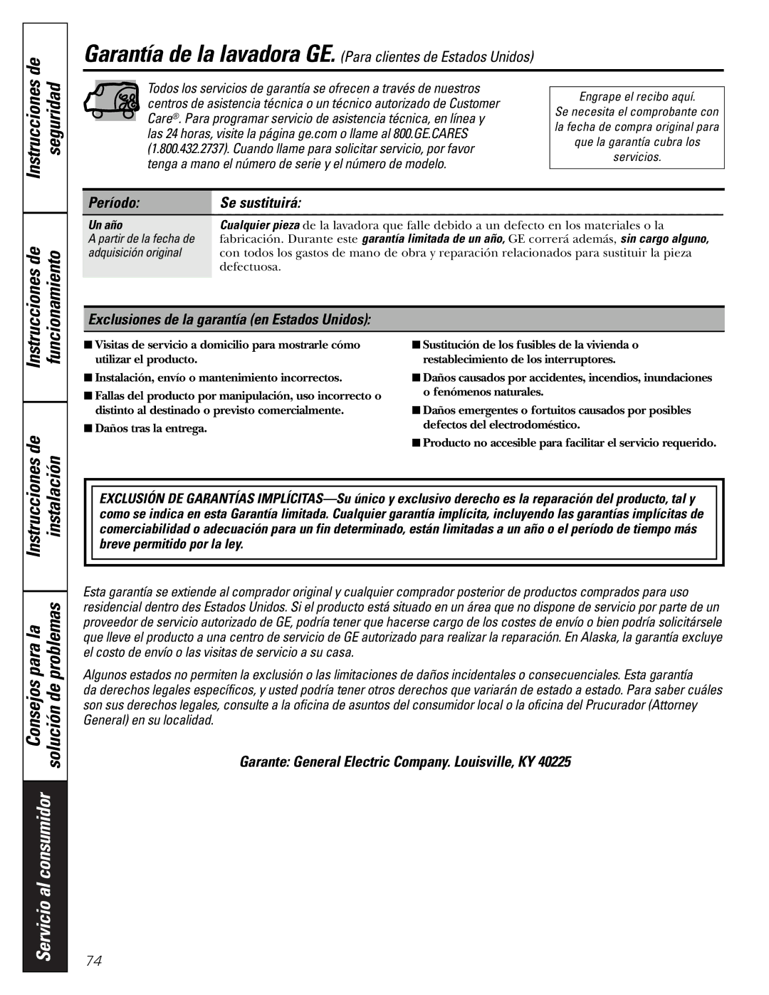 GE GBVH5140, GCVH6600, WBVH5100, GHDVH626 Instruccionesde Funcionamiento, Instrucciones Instalación, Período Se sustituirá 