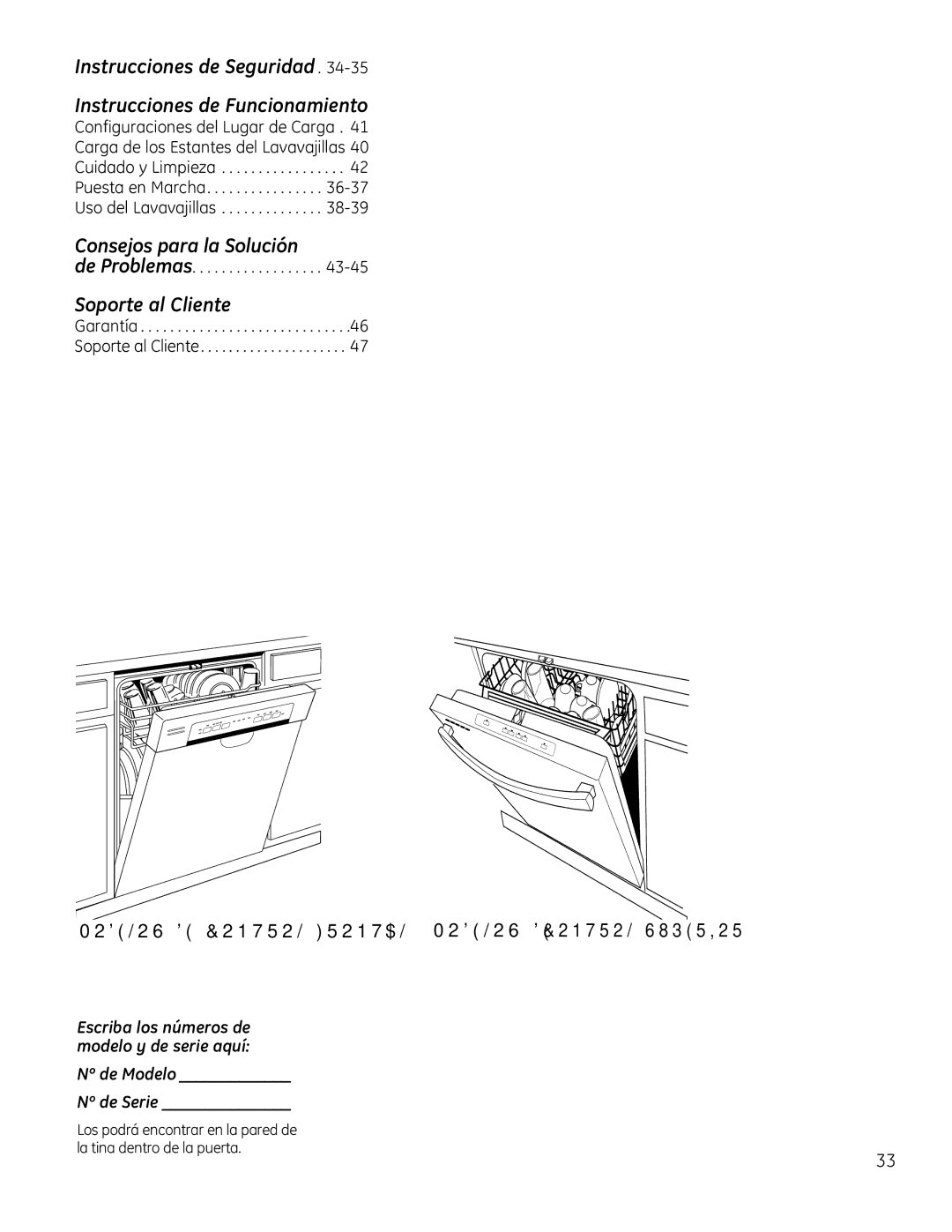 GE GDT530-550, GDF510-540 manual 6RSRUWHDO&OLHQWH, žGH0RGHORBBBBBBBBBBBBB žGH6HULHBBBBBBBBBBBBBBB 