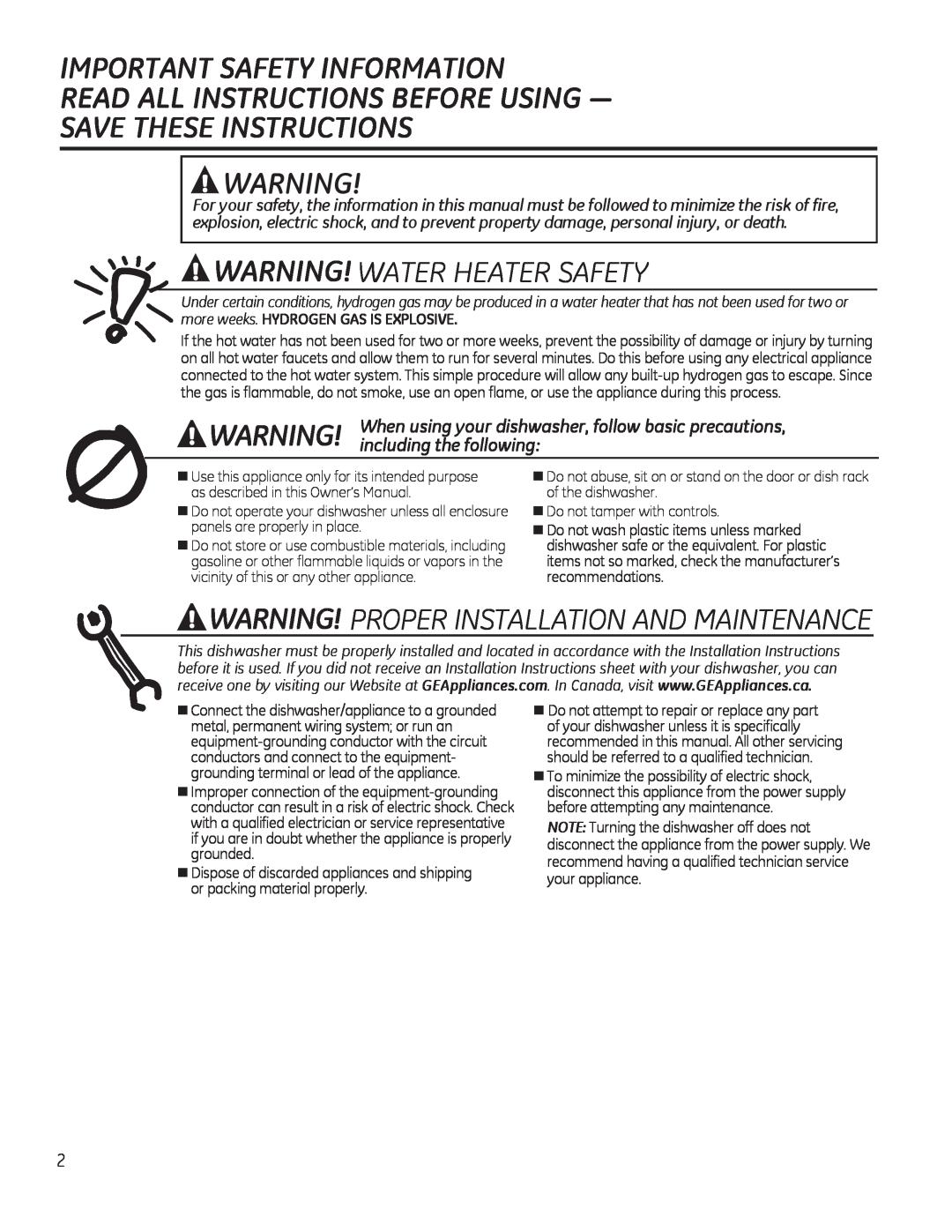GE GDF530-550 Series manual IMPORTANT SAFETY INFORMATION 5$$//,16758&7,216%2586,1*³, Save These Instructions 