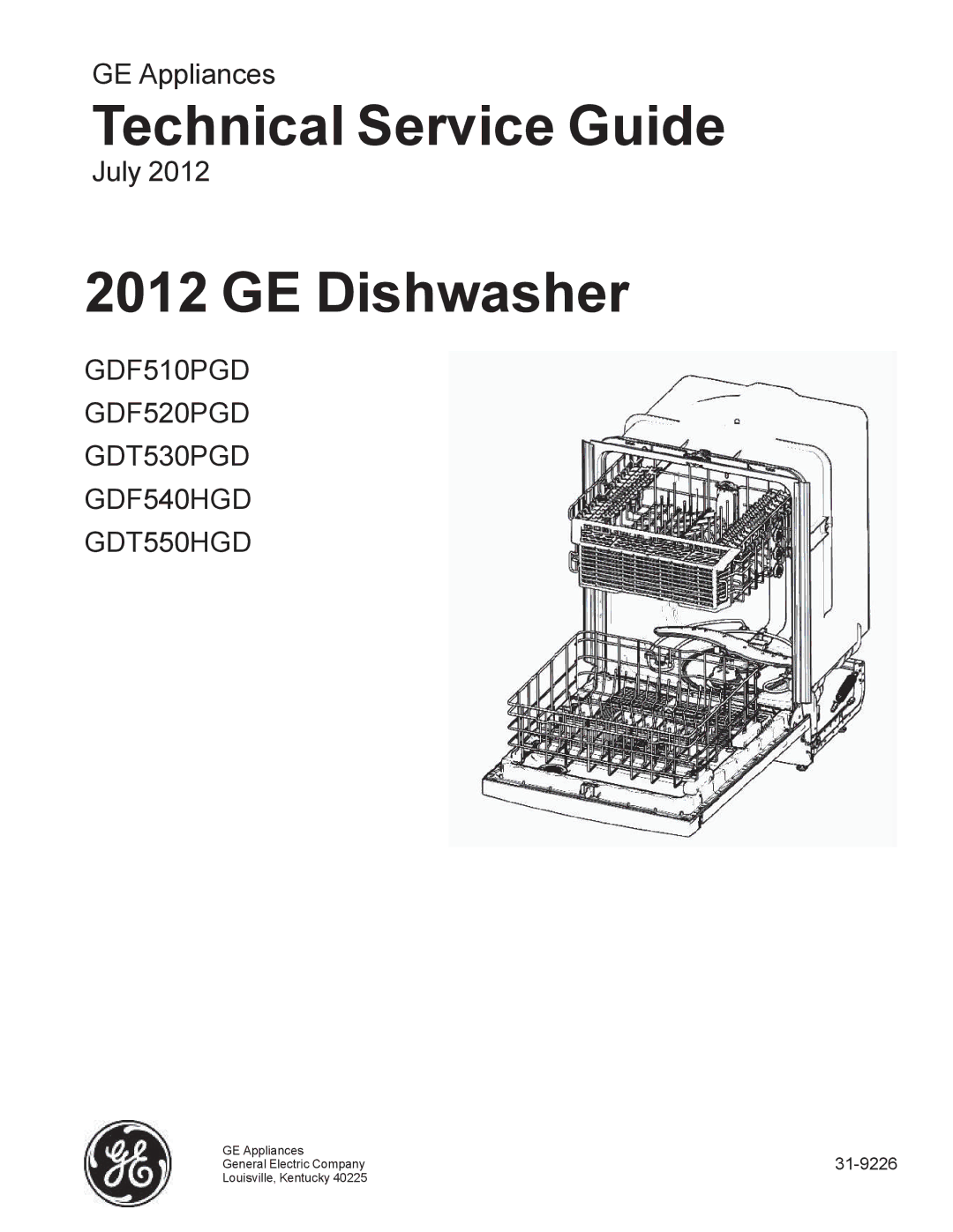 GE GDF510PGD, GDF540HGD, GDF520PGD, GDT530PGD, GDT550HGD manual Technical Service Guide 