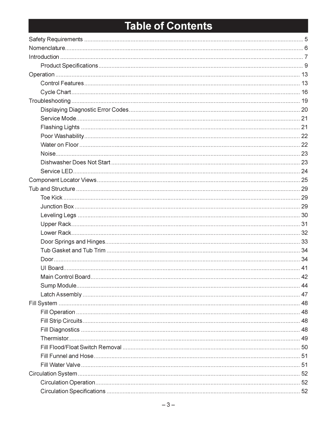 GE GDT530PGD, GDF540HGD, GDF510PGD, GDF520PGD, GDT550HGD manual Table of Contents 