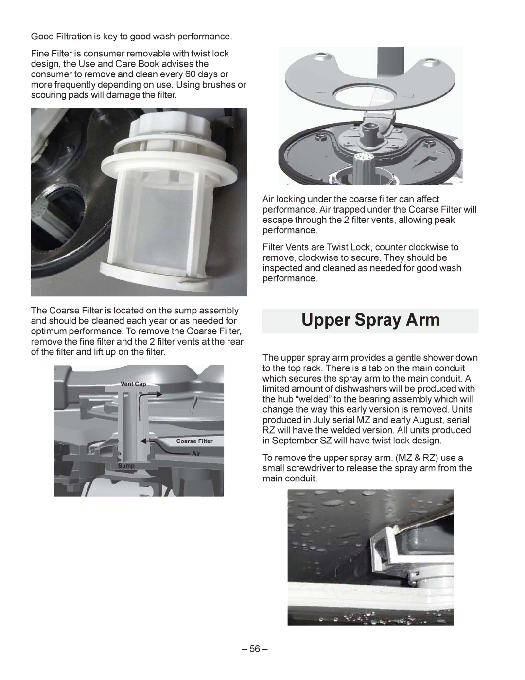 GE GDF510PGD, GDF540HGD, GDF520PGD, GDT530PGD, GDT550HGD manual Upper Spray Arm, ±  ± 