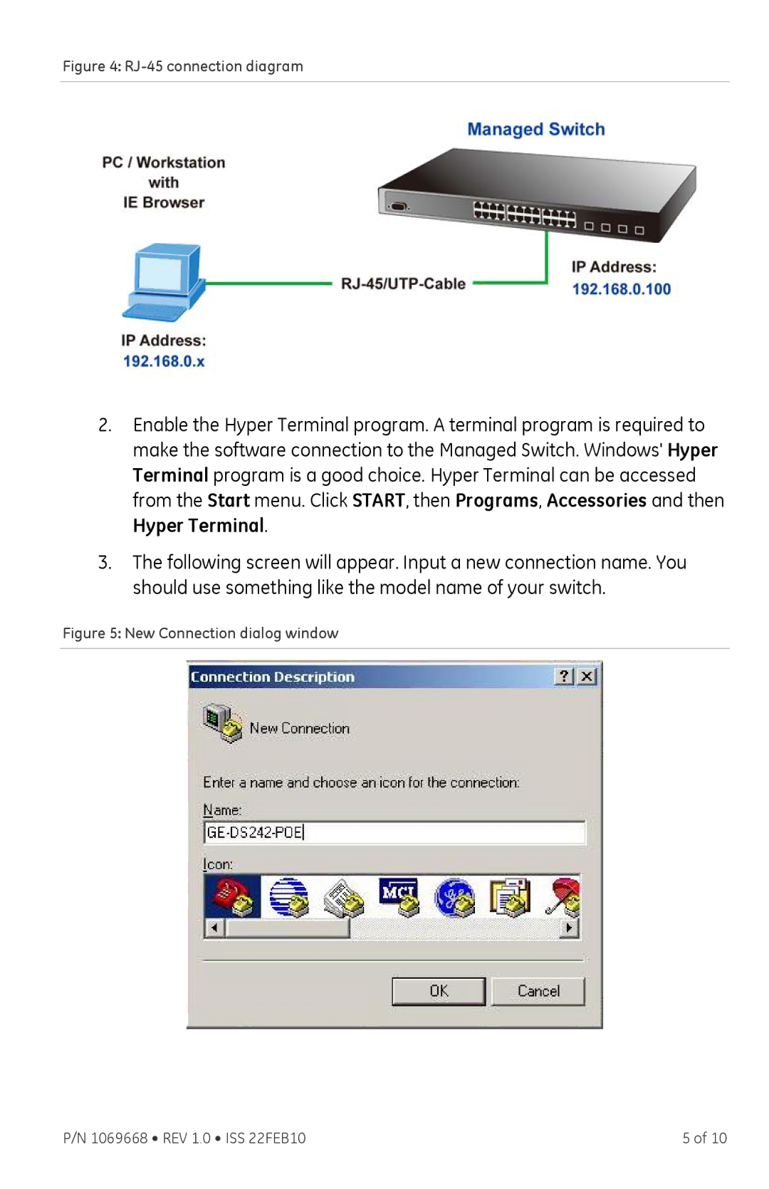 GE GE-DS-242-POE user manual RJ-45 connection diagram 