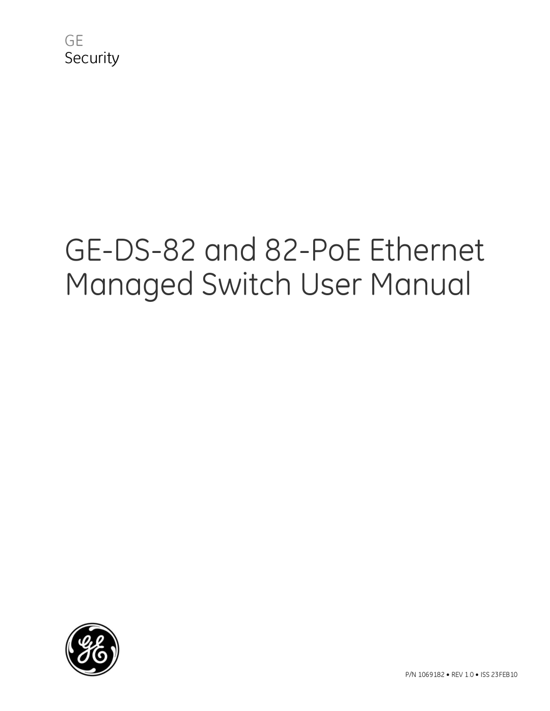 GE 82-POE, GE-DS-82 user manual Security 