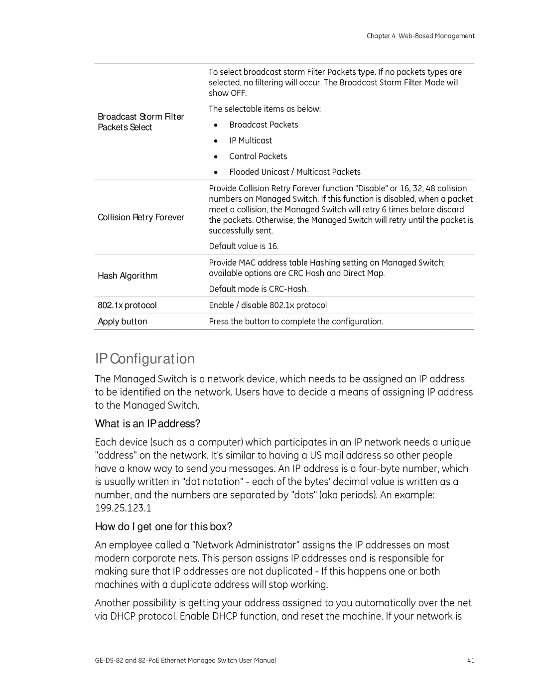 GE 82-POE, GE-DS-82 user manual IP Configuration, What is an IP address?, How do I get one for this box? 