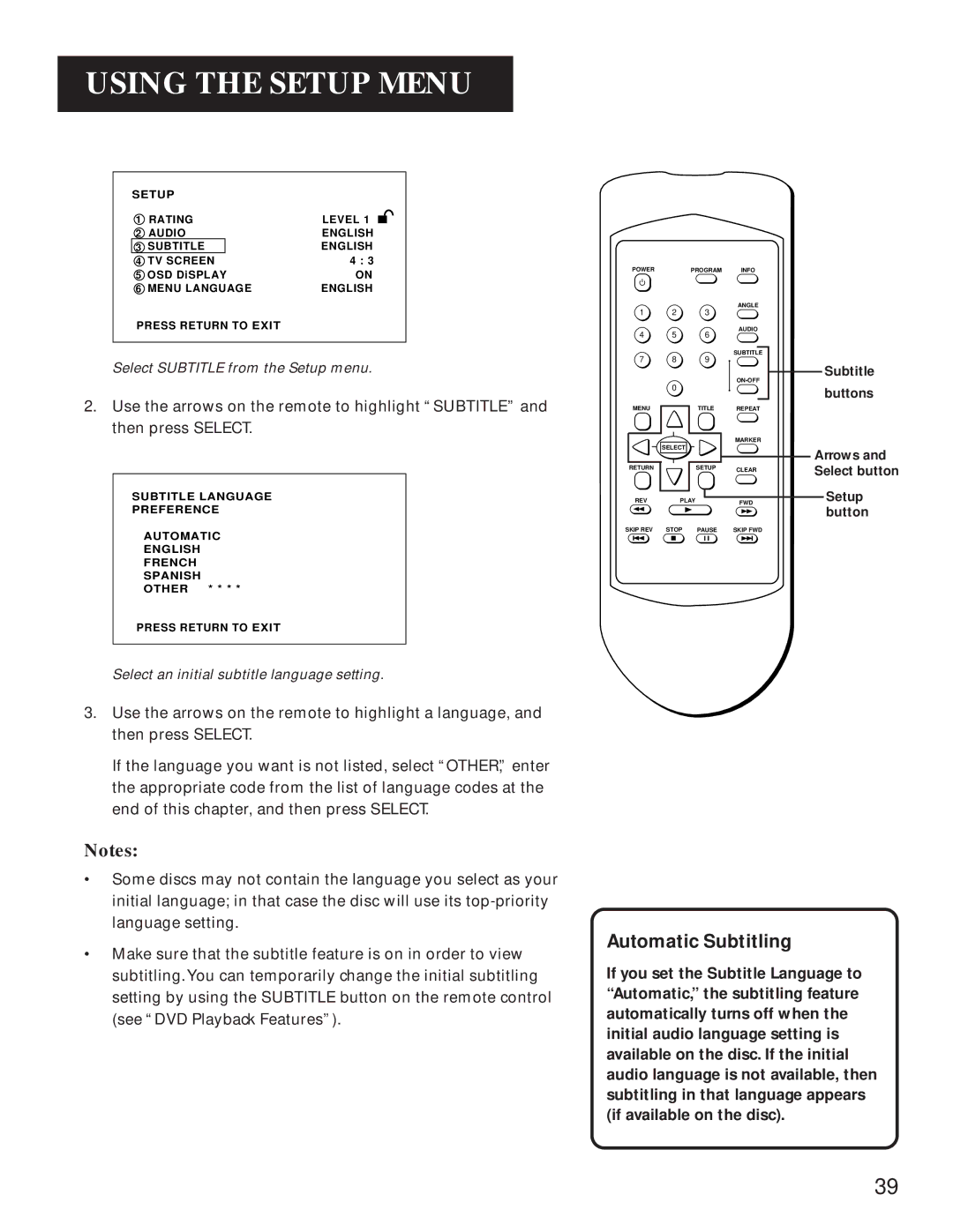 GE GE1100P manual Automatic Subtitling 