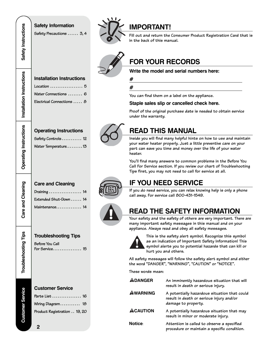 GE GE30T06MAG Safety Information, Installation Instructions, Operating Instructions, Care and Cleaning, Customer Service 