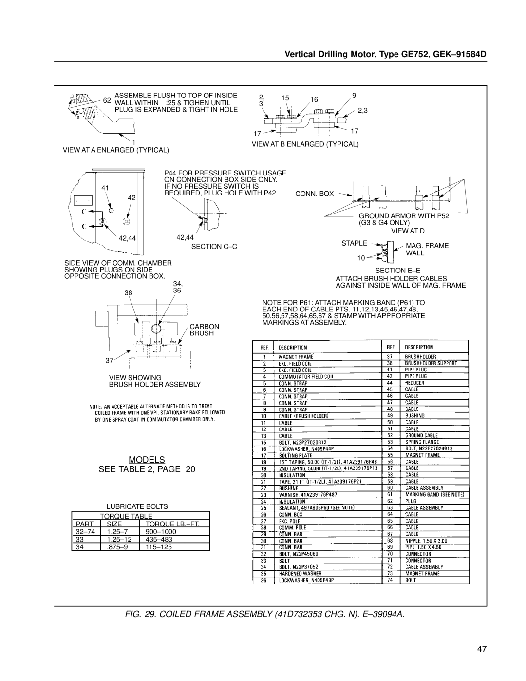 GE GE752 manual Models See 