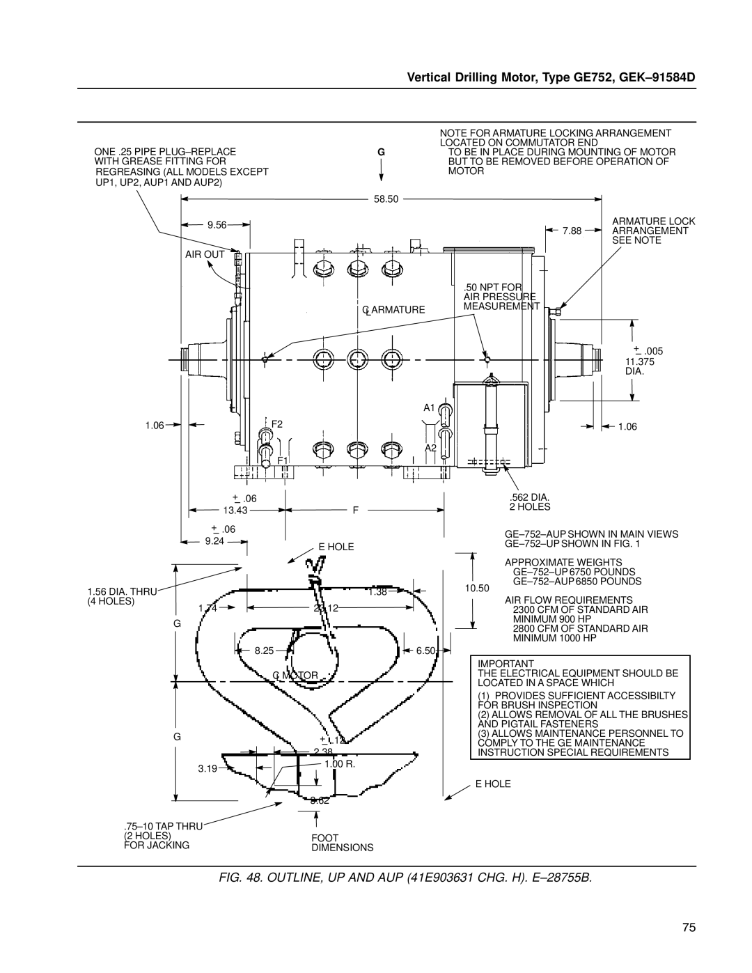 GE GE752 manual Hole 