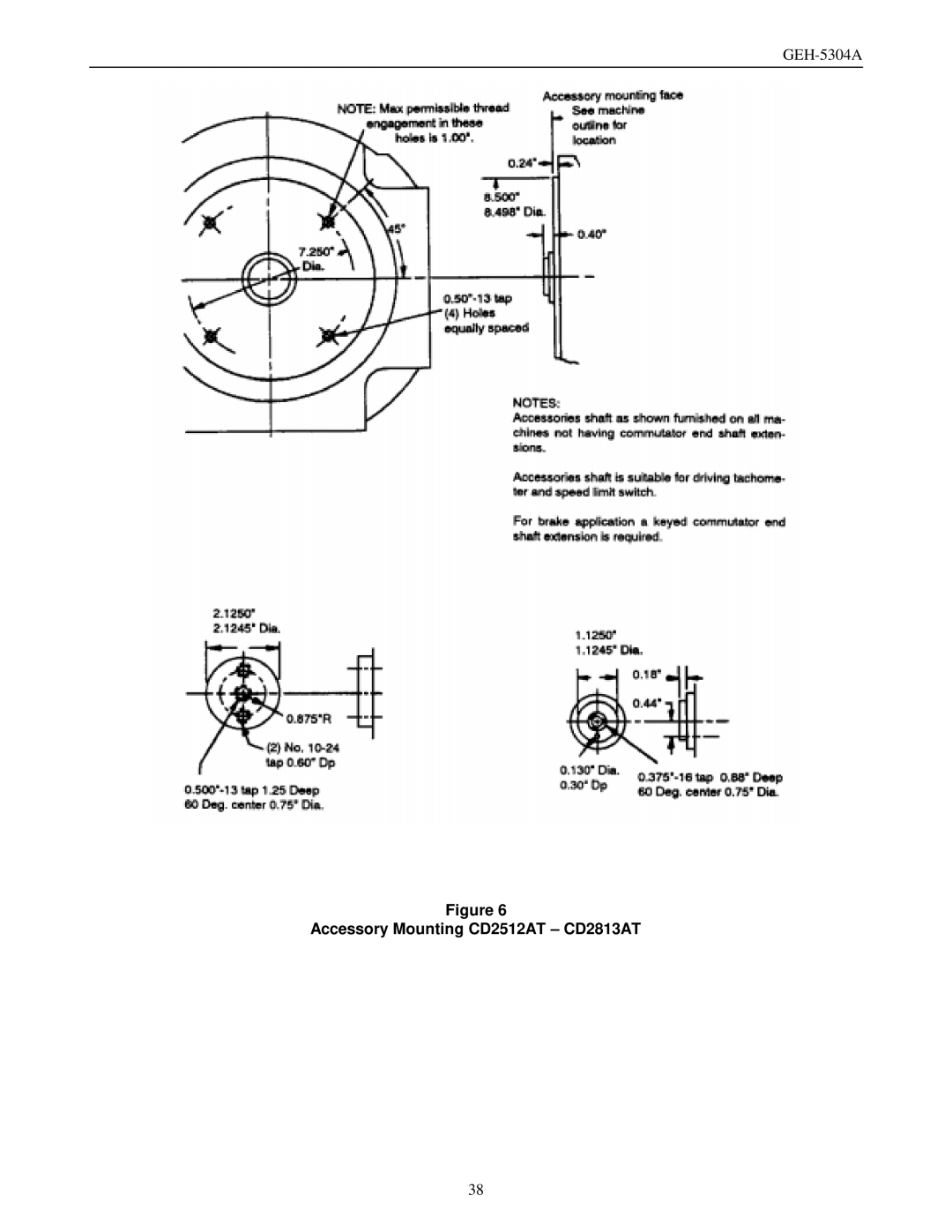 GE GEH-5304A manual Accessory Mounting CD2512AT CD2813AT 